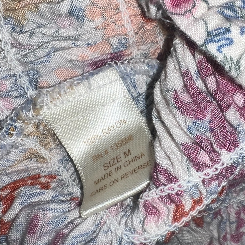 Liberty Love Floral Ruffled Smocked Crop Top Mock Neck Cottagecore Boho Size XS - Picture 11 of 11